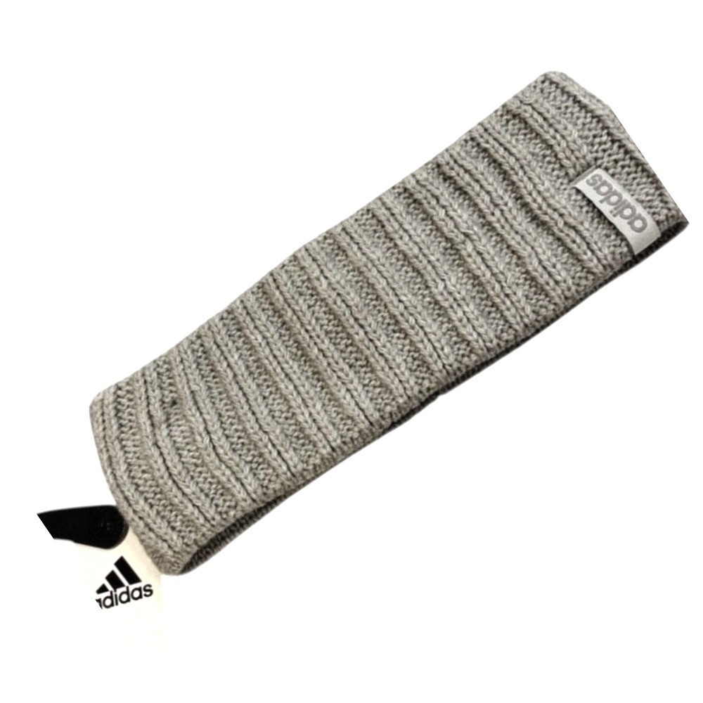Adidas Women's Linear Headband Light Grey Heather Ribbed Knit OSFA NEW Soccer‎